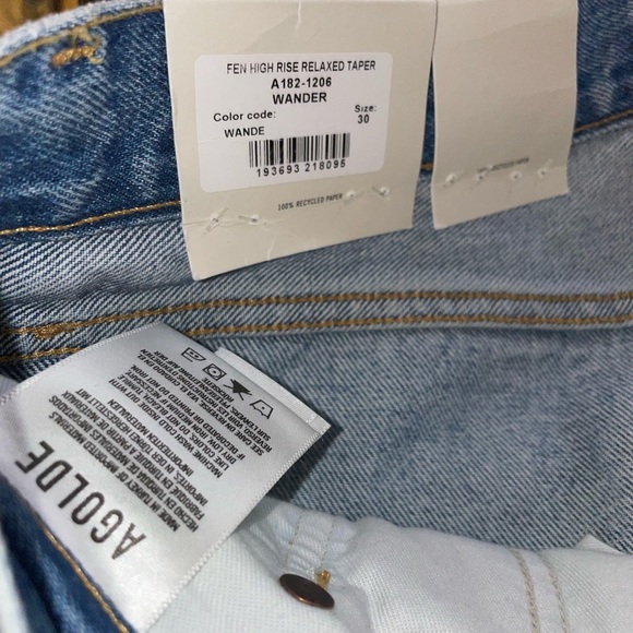 AGOLDE Fen High Rise Relaxed Taper in Wander Women’s Size 30 sold out on revolve - Picture 7 of 9